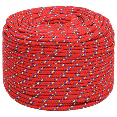 Vidaxl boottouw 8 mm 25 m polypropyleen rood