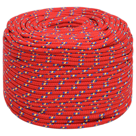 Vidaxl boottouw 8 mm 50 m polypropyleen rood