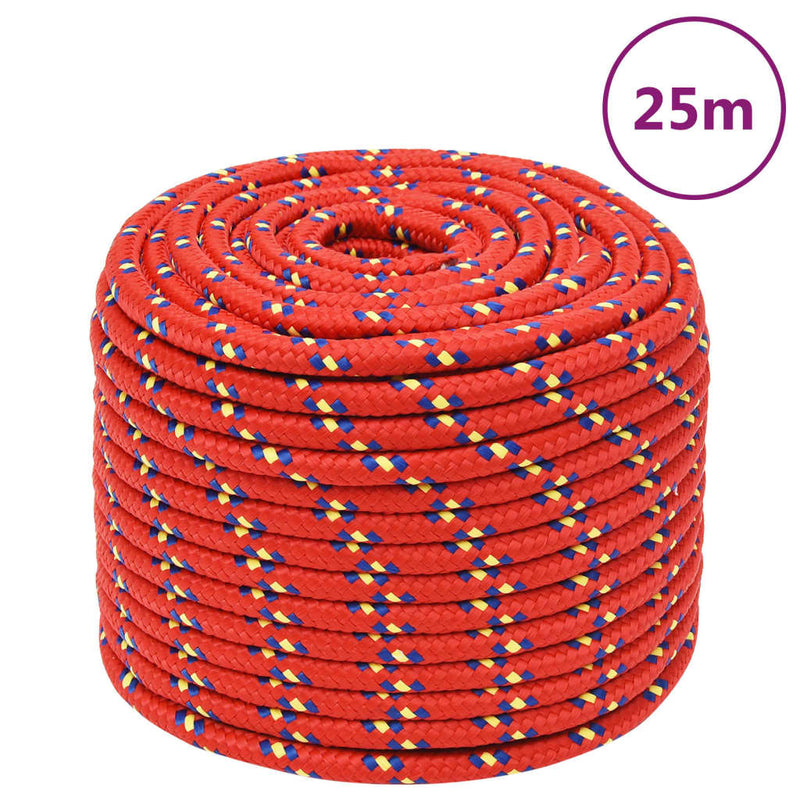 Load image into Gallery viewer, Vidaxl boottouw 12 mm 25 m polypropyleen rood
