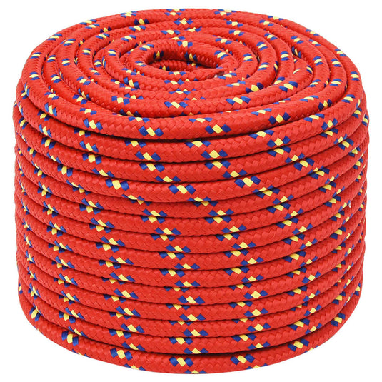Vidaxl boottouw 12 mm 25 m polypropyleen rood