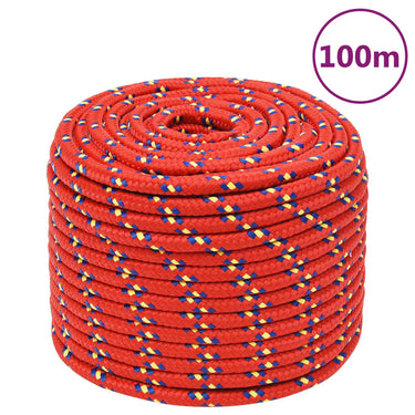 Vidaxl boottouw 14 mm 100 m polypropyleen rood