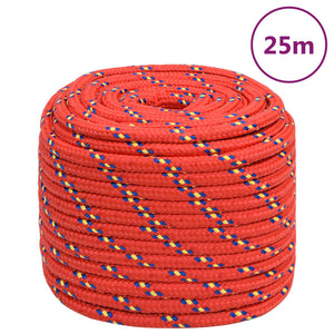 Vidaxl boottouw 16 mm 25 m polypropyleen rood