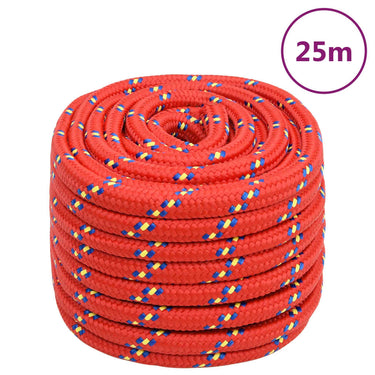 Vidaxl boottouw 20 mm 25 m polypropyleen rood