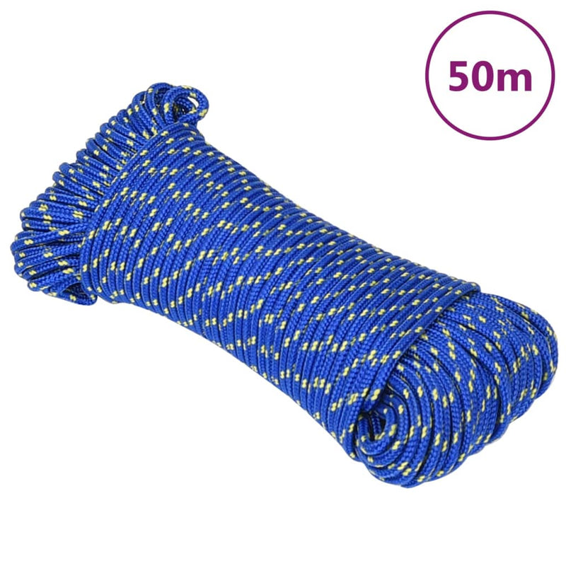 Load image into Gallery viewer, Vidaxl boottouw 3 mm 50 m polypropyleen blauw
