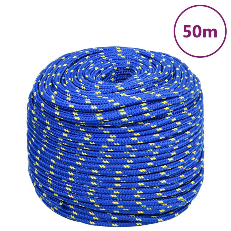 Load image into Gallery viewer, Vidaxl boottouw 8 mm 50 m polypropyleen blauw
