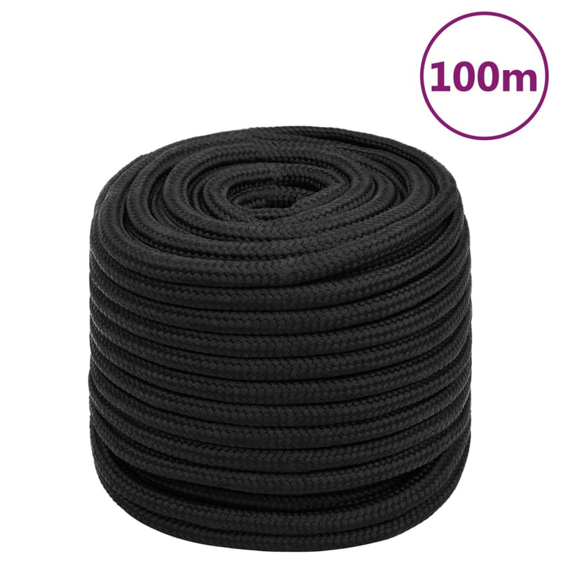 Load image into Gallery viewer, Vidaxl boottouw 18 mm 100 m polypropeen zwart
