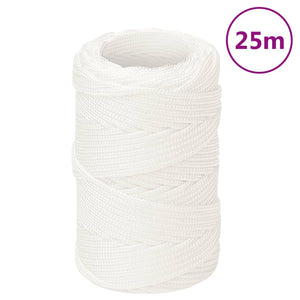 Vidaxl boottouw 2 mm 25 m polypropyleen volwit