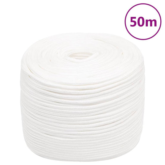 Vidaxl boottouw 6 mm 50 m polypropyleen volwit