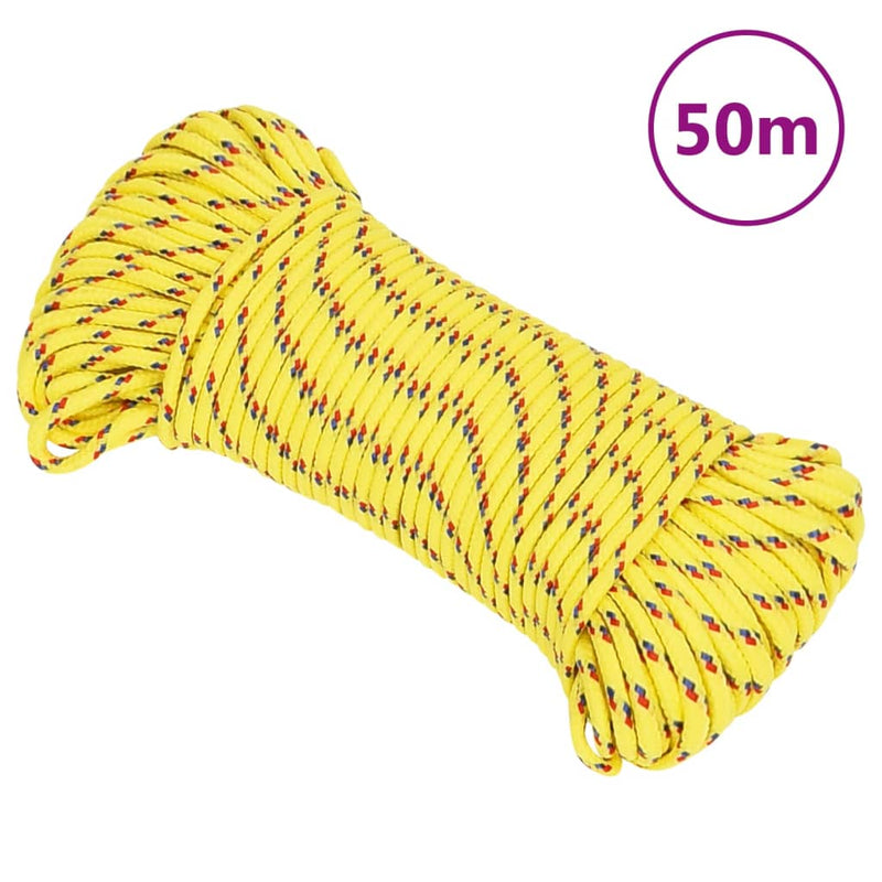 Load image into Gallery viewer, Vidaxl boottouw 4 mm 50 m polypropyleen geel
