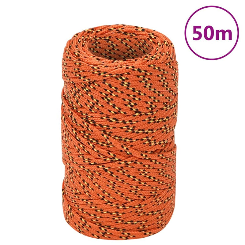 Load image into Gallery viewer, Vidaxl boottouw 2 mm 50 m polypropyleen oranje
