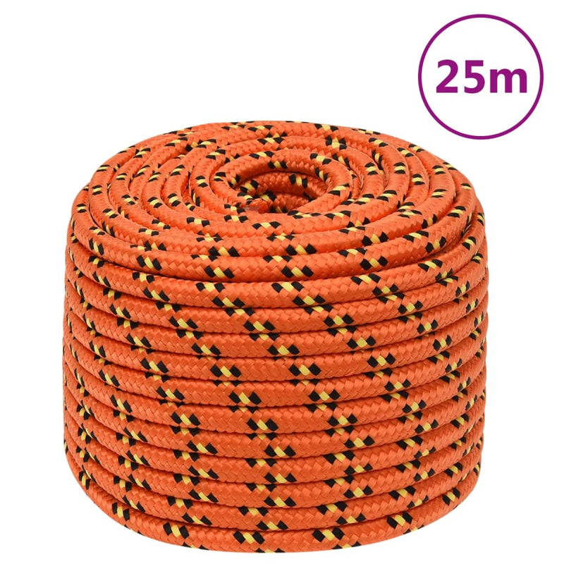 Load image into Gallery viewer, Vidaxl boottouw 12 mm 25 m polypropyleen oranje
