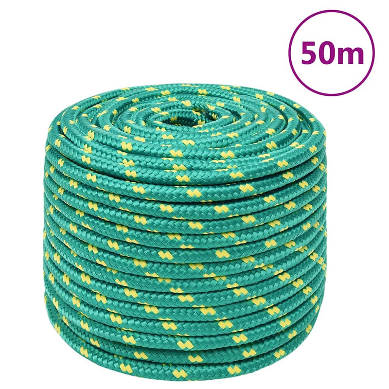 Load image into Gallery viewer, Vidaxl boottouw 12 mm 50 m polypropyleen groen
