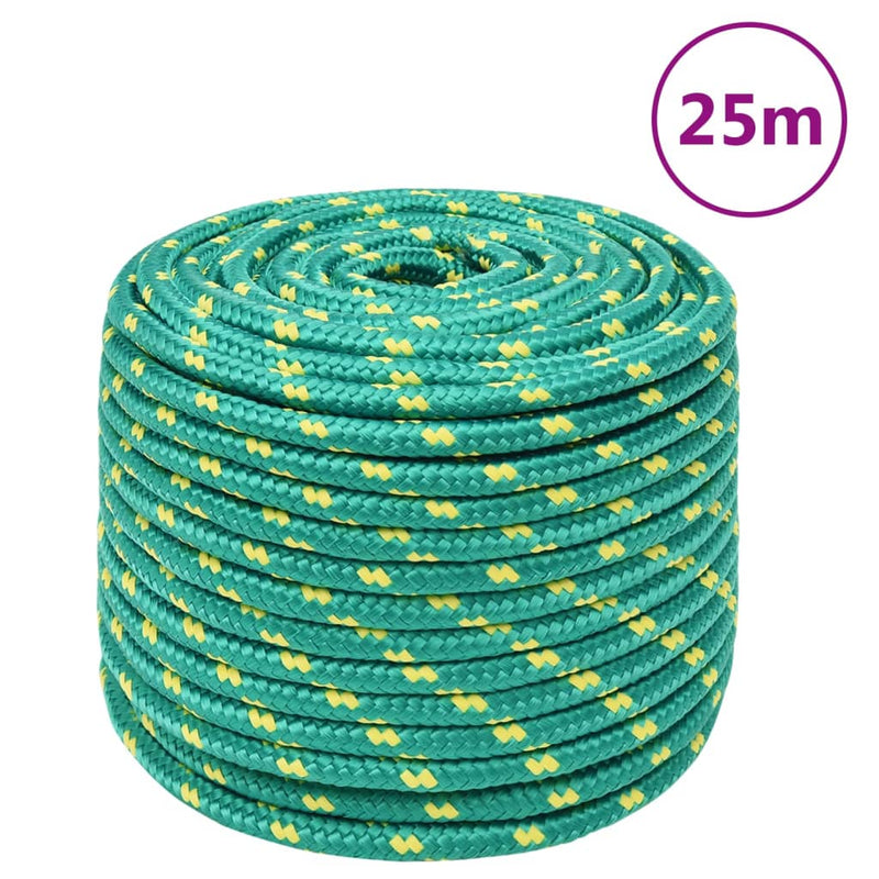Load image into Gallery viewer, Vidaxl boottouw 14 mm 25 m polypropyleen groen
