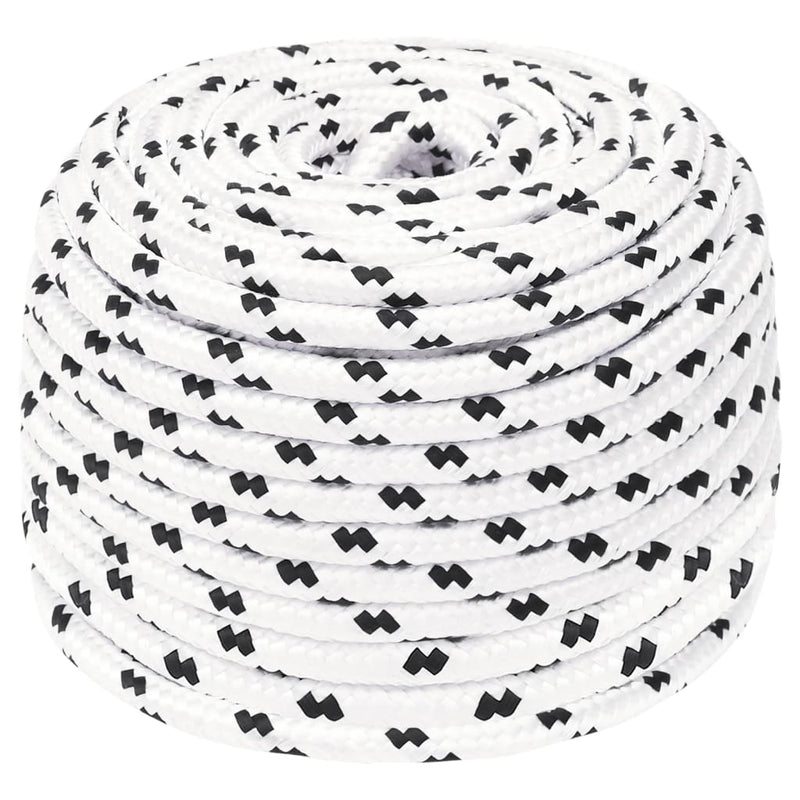 Load image into Gallery viewer, Vidaxl boottouw gevlochten 6 mmx25 m polyester wit
