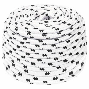 Vidaxl boottouw gevlochten 8 mmx25 m polyester wit