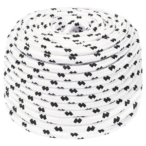Vidaxl boottouw gevlochten 10 mmx25 m polyester wit