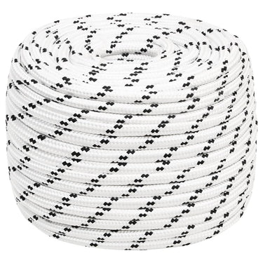 Vidaxl boottouw gevlochten 14 mmx25 m polyester wit