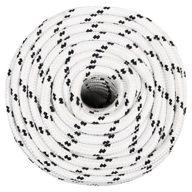 Vidaxl boottouw gevlochten 14 mmx25 m polyester wit