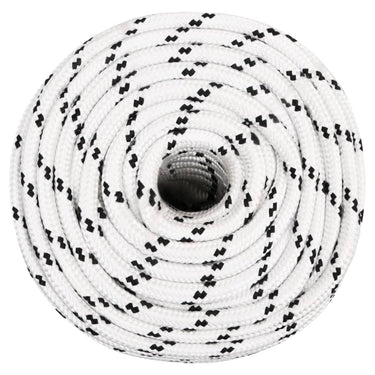 Vidaxl boottouw gevlochten 14 mmx250 m polyester wit