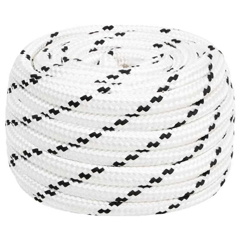 Load image into Gallery viewer, Vidaxl boottouw gevlochten 18 mmx25 m polyester wit
