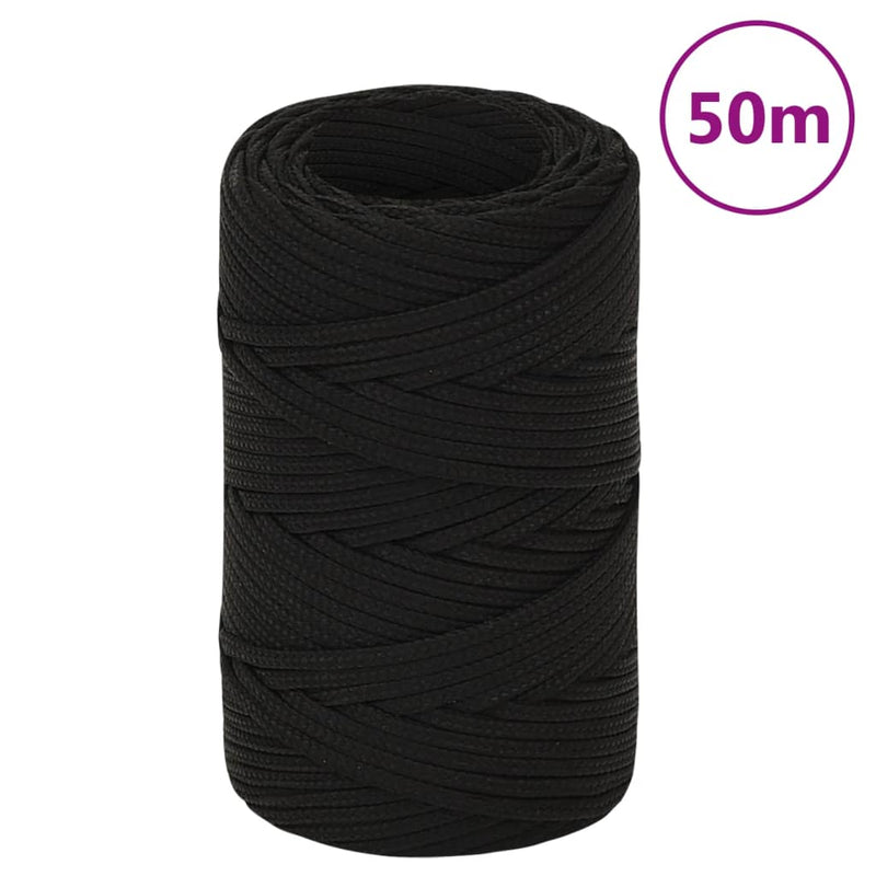 Load image into Gallery viewer, Vidaxl werktouw 2 mm 50 m polyester zwart
