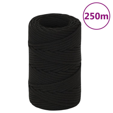 Vidaxl werktouw 2 mm 250 m polyester zwart