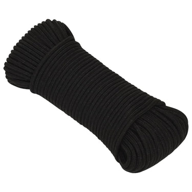 Vidaxl werktouw 4 mm 25 m polyester zwart