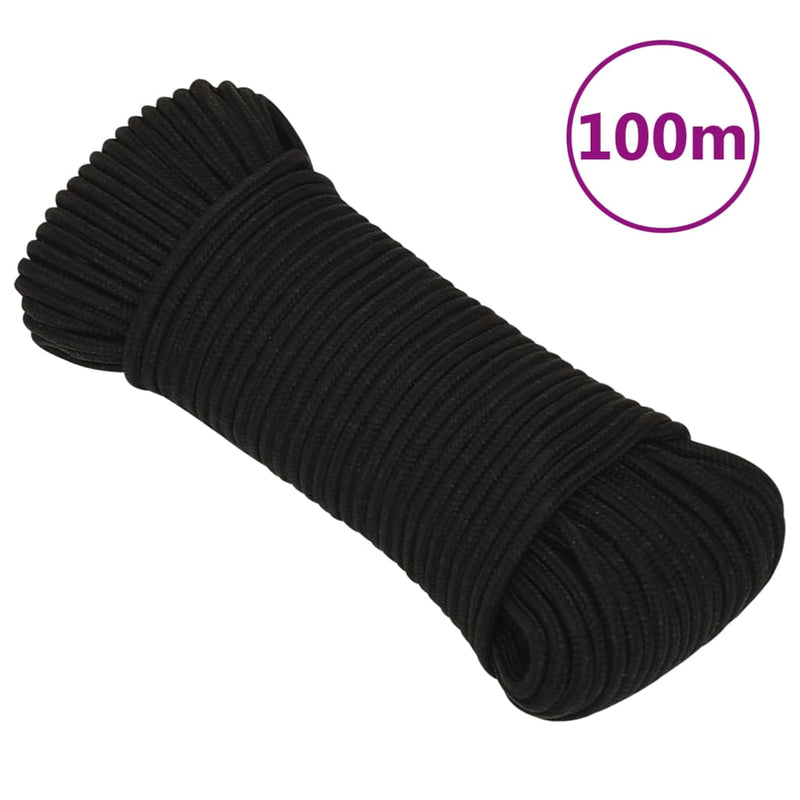 Load image into Gallery viewer, Vidaxl werktouw 4 mm 100 m polyester zwart
