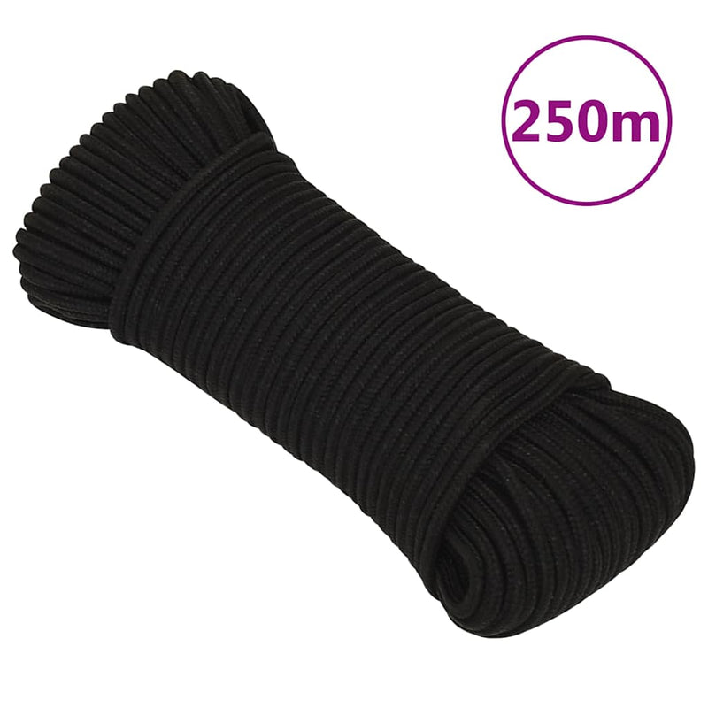 Load image into Gallery viewer, Vidaxl werktouw 5 mm 250 m polyester zwart
