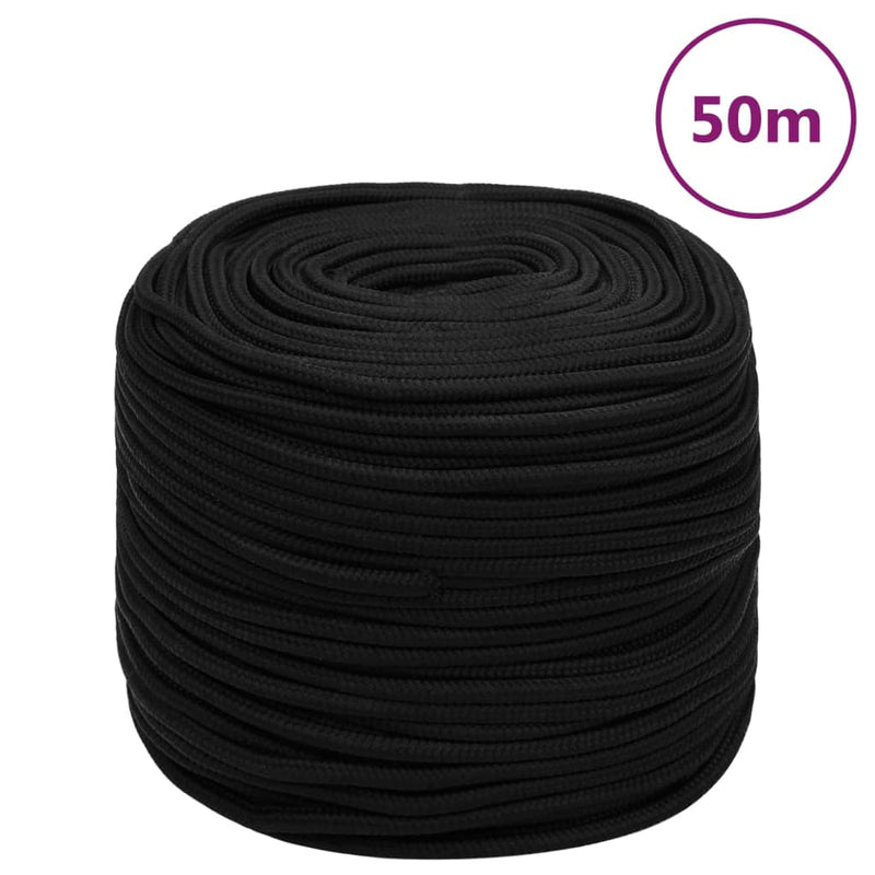 Load image into Gallery viewer, Vidaxl werktouw 6 mm 50 m polyester zwart
