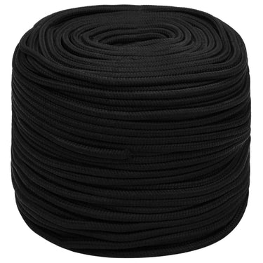 Vidaxl werktouw 6 mm 50 m polyester zwart