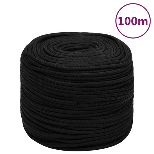 Vidaxl werktouw 8 mm 100 m polyester zwart