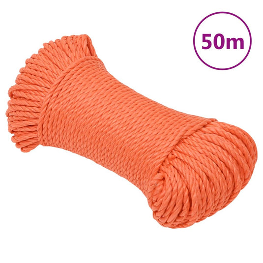 Vidaxl werktouw 8 mm 50 m polypropeen oranje
