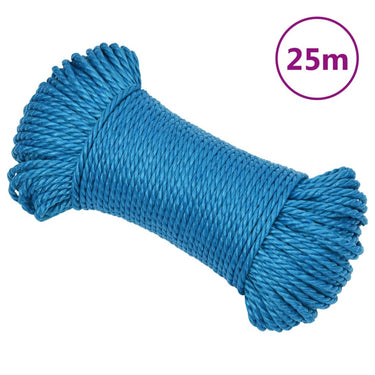 Vidaxl werktouw 6 mm 25 m polypropeen blauw