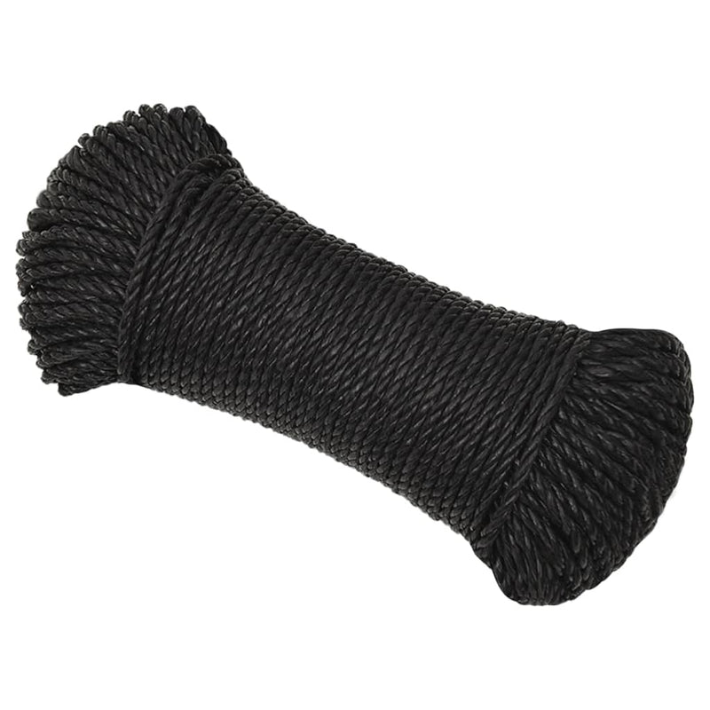 Load image into Gallery viewer, Vidaxl werktouw 6 mm 50 m polypropeen zwart
