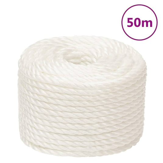 Vidaxl werktouw 10 mm 50 m polypropeen wit