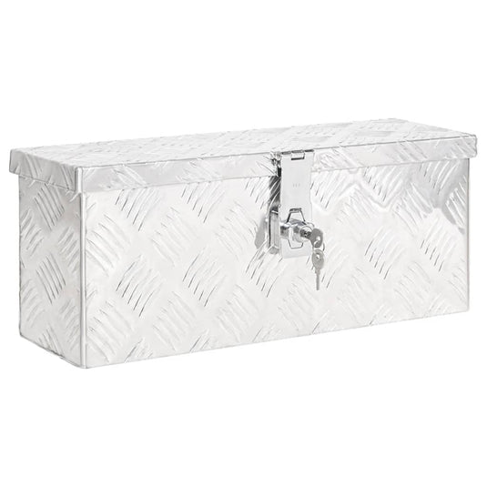 Vidaxl opbergbox 50x15x20,5 cm aluminium zilverkleurig