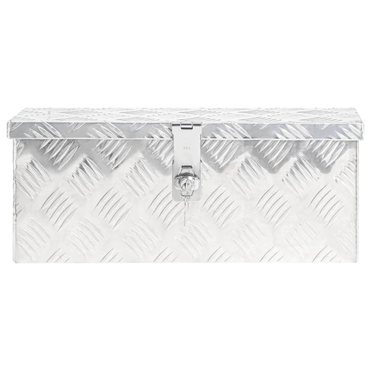 Vidaxl opbergbox 50x15x20,5 cm aluminium zilverkleurig
