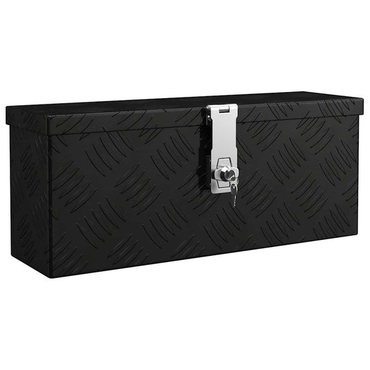 Vidaxl opbergbox 50x15x20,5 cm aluminium zwart