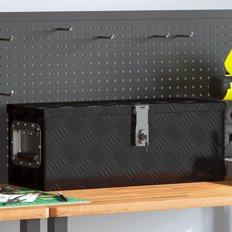 Load image into Gallery viewer, Vidaxl opbergbox 60x23,5x23 cm aluminium zwart
