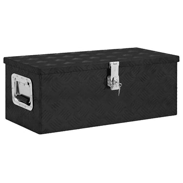 Vidaxl opbergbox 70x31x27 cm aluminium zwart