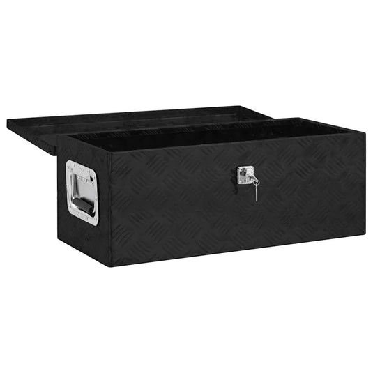 Vidaxl opbergbox 70x31x27 cm aluminium zwart