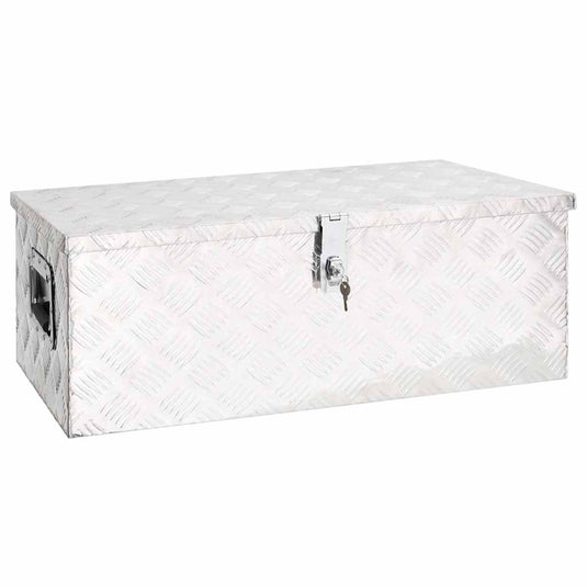 Vidaxl opbergbox 80x39x30 cm aluminium zilverkleurig