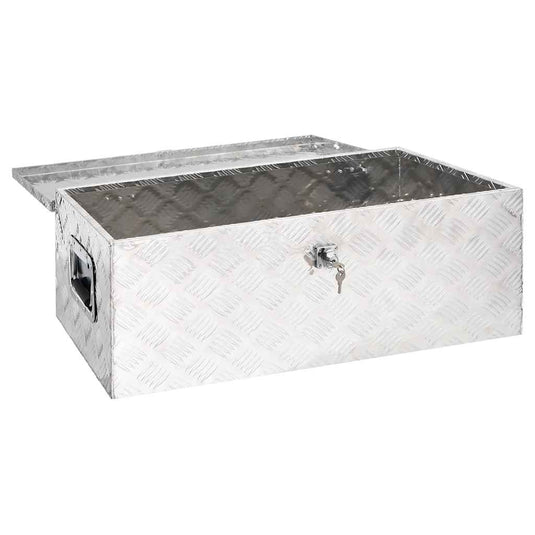 Vidaxl opbergbox 80x39x30 cm aluminium zilverkleurig