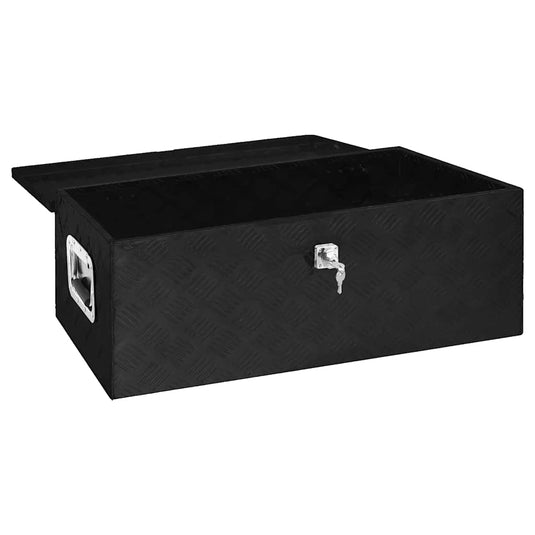 Vidaxl opbergbox 80x39x30 cm aluminium zwart