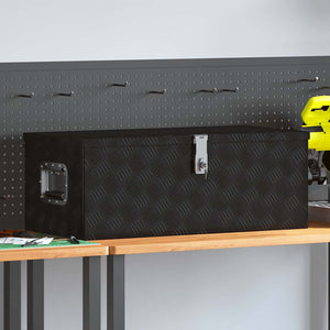 Vidaxl opbergbox 80x39x30 cm aluminium zwart