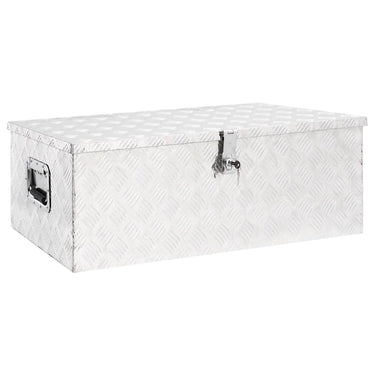 Vidaxl opbergbox 90x47x33,5 cm aluminium zilverkleurig