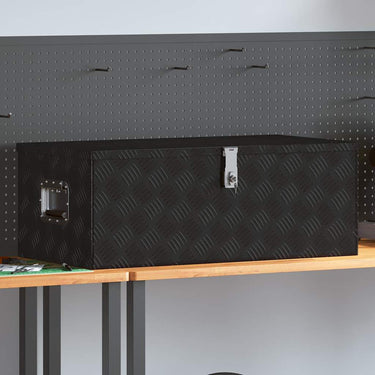 Vidaxl opbergbox 90x47x33,5 cm aluminium zwart