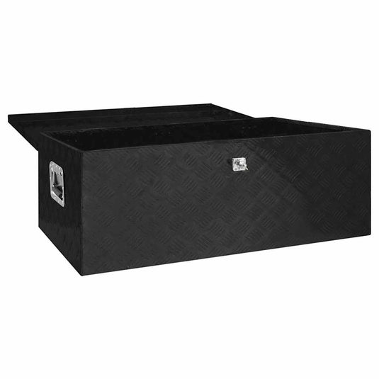 Vidaxl opbergbox 100x55x37 cm aluminium zwart