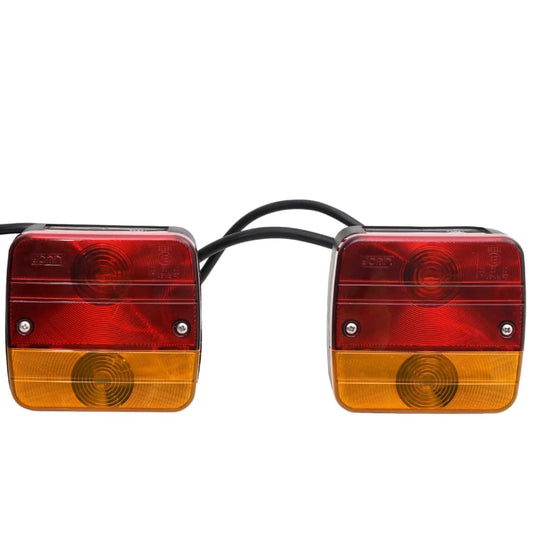 Vidaxl aanhangerlampen 2 st klassiek peertje 12 v 10,5x7,5x10 cm rood